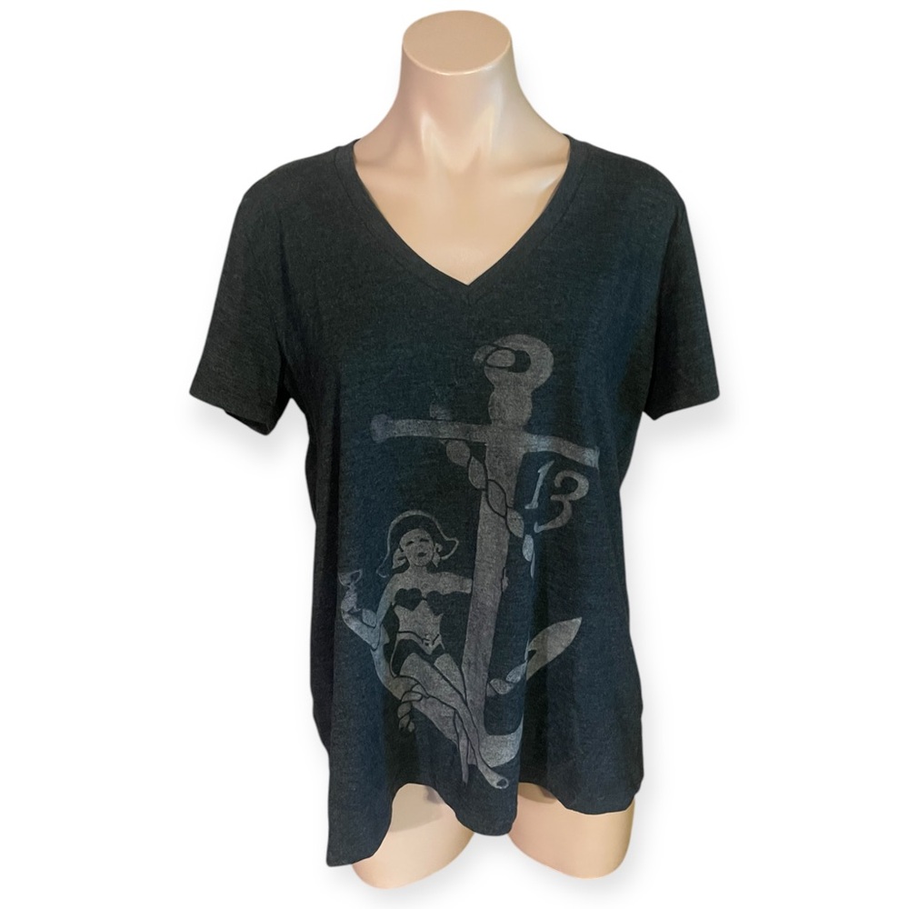 Torrid Black Short Sleeve Tee with Anchor Graphic